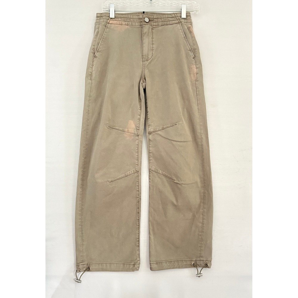 PAIGE Reid Jogger Pants Vintage Moss Taupe Wide Leg Cargo 7590J47-3212 Sz 25